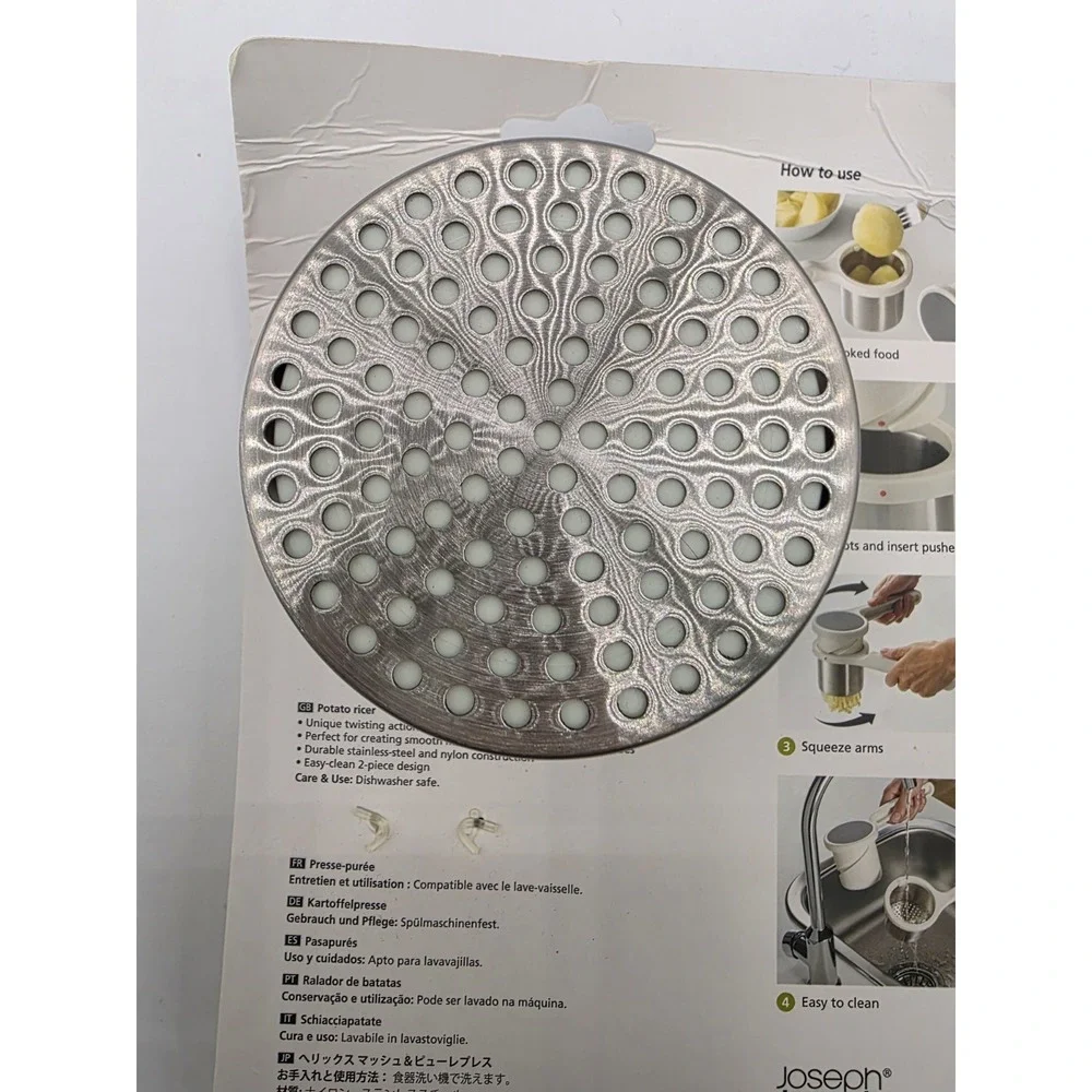 Joseph Joseph Helix Potato Ricer Masher Ergonomic Twist-Action Hand Manual Stain